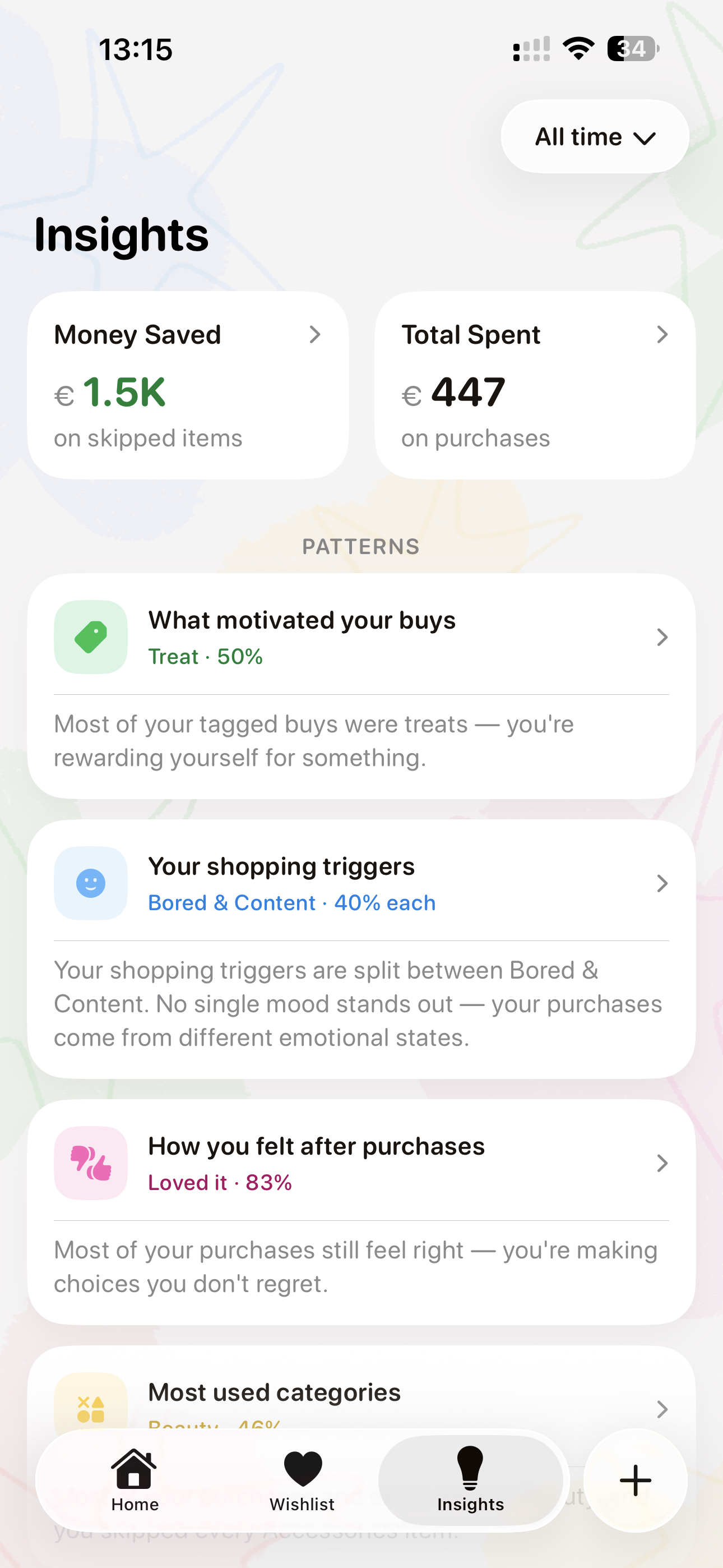 Zaba insights screen